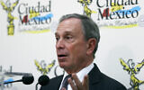 Michael Bloomberg speaks during a press conference at Mexico City's City Hall, April 24, 2007. (Ronaldo Schemidt/AFP via Getty Images/via JTA)