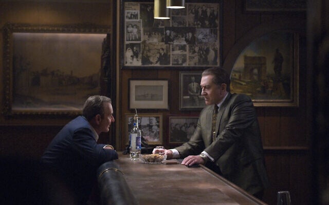 Joe Pesci, left, and Robert De Niro star in Martin Scorsese's 'The Irishman.' (Netflix via JTA)