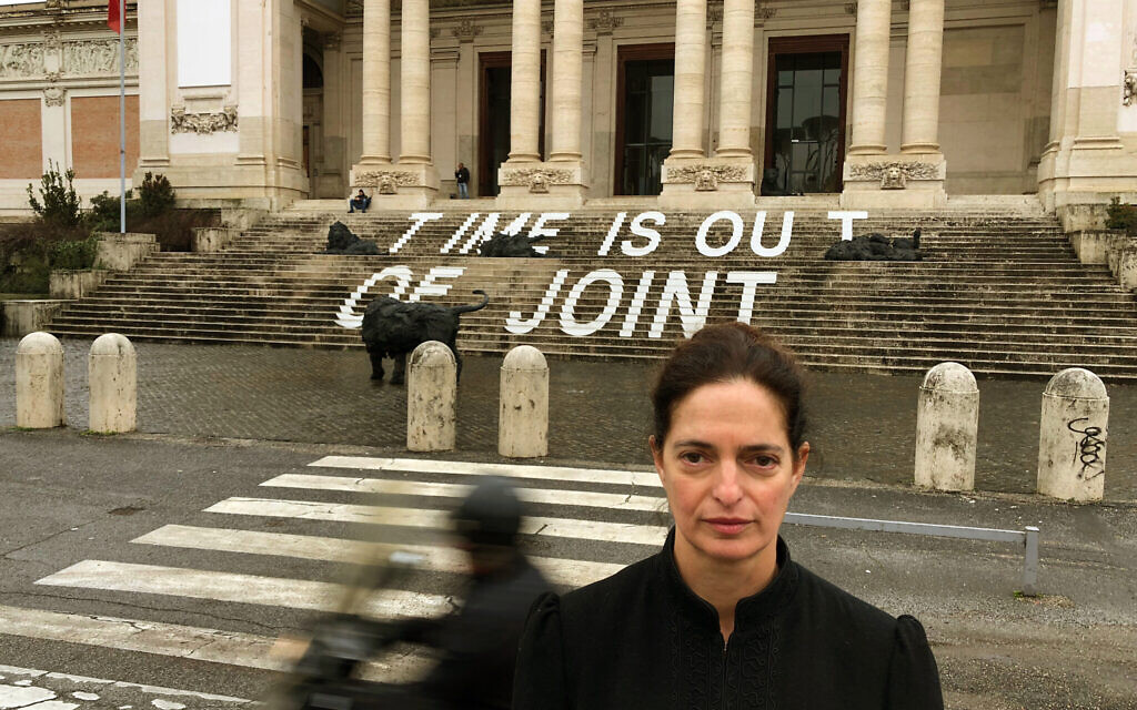 Iris Nesher in front of the Galleria Nazionale d’Arte Moderna, Rome, Italy, 2018. (Tom Nesher)
