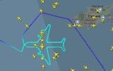 A 747 El Al flight from Rome to Tel Aviv pays tribute to the aircraft model, which was retired from the Israeli fleet on November 3, 2019 (screen capture: Flight Radar)
