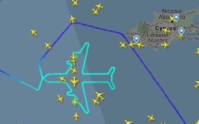 A 747 El Al flight from Rome to Tel Aviv pays tribute to the aircraft model, which was retired from the Israeli fleet on November 3, 2019 (screen capture: Flight Radar)