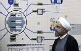 In this January 13, 2015, file photo released by the Iranian President's Office, President Hassan Rouhani visits the Bushehr nuclear power plant just outside of Bushehr, Iran (AP Photo/Iranian Presidency Office, Mohammad Berno)