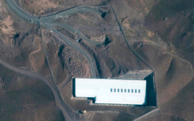 This Nov. 1, 2019, satellite image provided by provided by Maxar Technologies shows the Fordo nuclear facility, just north of the holy city of Qom in Iran. The resumption of activity at Fordo pushes the risk of a wider confrontation involving Iran even higher after months of attacks across the Middle East that the US blames on Tehran. (Satellite image ©2019 Maxar Technologies via AP)