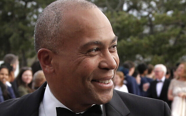 In this May 7, 2017 file photo, former Massachusetts Gov. Deval Patrick arrives at the John F. Kennedy Presidential Library and Museum in Boston for the 2017 Profile in Courage award ceremony. (AP Photo/Steven Senne, File) In this May 7, 2017 file photo, former Massachusetts Gov. Deval Patrick arrives at the John F. Kennedy Presidential Library and Museum in Boston for the 2017 Profile in Courage award ceremony. (AP Photo/Steven Senne, File)