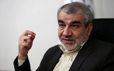 Abbas Ali Kadkhodaei, a prominent member of Iran's powerful Guardian Council, speaks in an interview with The Associated Press, in Tehran, Iran, November 9, 2019. (Vahid Salemi/AP)