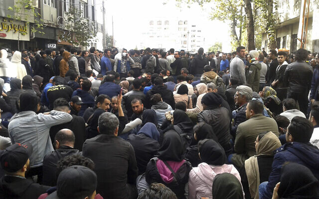 Protesters attend a demonstration after authorities raised gasoline prices, in the northern city of Sari, Iran, November 16, 2019. (Mostafa Shanechi/ ISNA via AP) Protesters attend a demonstration after authorities raised gasoline prices, in the northern city of Sari, Iran, November 16, 2019. (Mostafa Shanechi/ ISNA via AP)