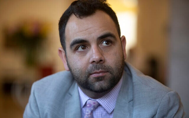 Human Rights Watch researcher Omar Shakir, during an interview in Jerusalem, November 24, 2019. (AP Photo/Sebastian Scheiner) Human Rights Watch researcher Omar Shakir, during an interview in Jerusalem, November 24, 2019. (AP Photo/Sebastian Scheiner)