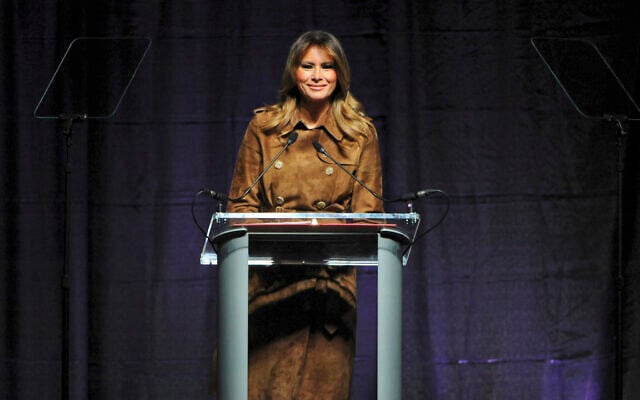 US First Lady Melania Trump speaks at the B'More Youth Summit, Tuesday, Nov. 26, 2019, at UMBC in Baltimore (Barbara Haddock Taylor/The Baltimore Sun via AP) US First Lady Melania Trump speaks at the B'More Youth Summit, Tuesday, Nov. 26, 2019, at UMBC in Baltimore (Barbara Haddock Taylor/The Baltimore Sun via AP)