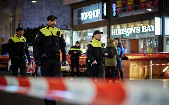 Dutch police secure a shopping street after a stabbing incident in the center of The Hague, Netherlands, November 29, 2019. (AP Photo/ Phil Nijhuis) Dutch police secure a shopping street after a stabbing incident in the center of The Hague, Netherlands, November 29, 2019. (AP Photo/ Phil Nijhuis)