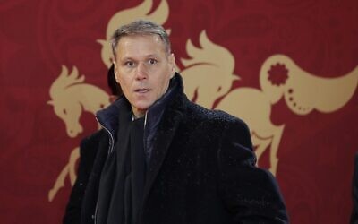 Former soccer player Marco van Basten arrives for the 2018 soccer World Cup draw in the Kremlin in Moscow, Friday, Dec. 1, 2017. (AP/Dmitri Lovetsky)