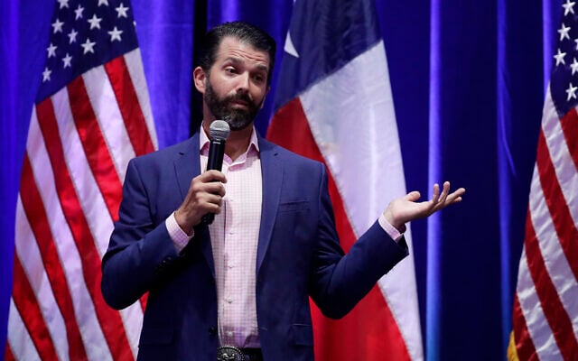 Donald Trump, Jr. speaks to supporters of his father, President Donald Trump, during a panel discussion, Tuesday, Oct. 15, 2019, in San Antonio. (AP Photo/Eric Gay) Donald Trump, Jr. speaks to supporters of his father, President Donald Trump, during a panel discussion, Tuesday, Oct. 15, 2019, in San Antonio. (AP Photo/Eric Gay)