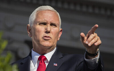 US Vice President Mike Pence speaks during the 66th annual National Veterans Day observance at Arlington National Cemetery, in Arlington, Virginia, November 11, 2019. (AP Photo/Manuel Balce Ceneta)