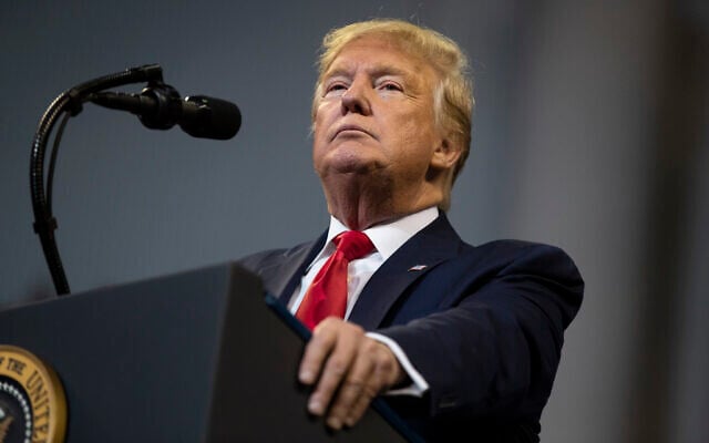 US President Donald Trump speaks during a campaign rally at the CenturyLink Center, November 14, 2019, in Bossier City, Louisiana. (AP Photo/ Evan Vucci) US President Donald Trump speaks during a campaign rally at the CenturyLink Center, November 14, 2019, in Bossier City, Louisiana. (AP Photo/ Evan Vucci)