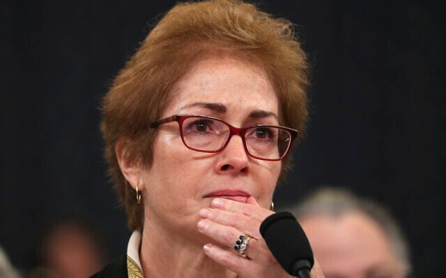 Former US Ambassador to Ukraine Marie Yovanovitch testifies before the House Intelligence Committee on Capitol Hill in Washington, November 15, 2019, during the second public impeachment hearing of US President Donald Trump's efforts to tie aid for Ukraine to investigations of his political opponents. (AP Photo/Andrew Harnik) Former US Ambassador to Ukraine Marie Yovanovitch testifies before the House Intelligence Committee on Capitol Hill in Washington, November 15, 2019, during the second public impeachment hearing of US President Donald Trump's efforts to tie aid for Ukraine to investigations of his political opponents. (AP Photo/Andrew Harnik)