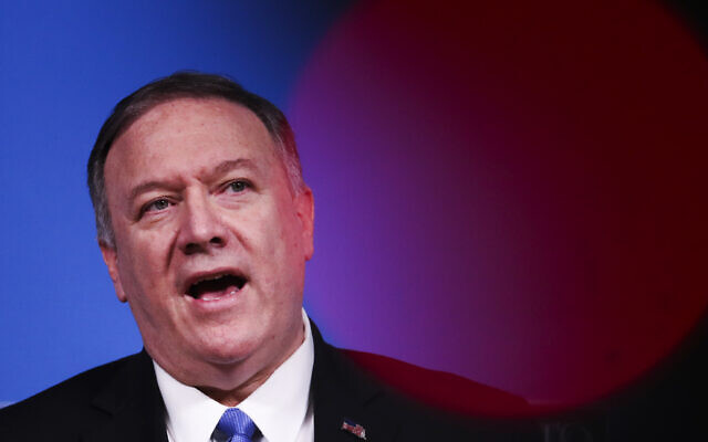 US Secretary of State Mike Pompeo talks to journalists during a news conference during a NATO Foreign Ministers meeting at the NATO headquarters in Brussels, Wednesday, Nov. 20, 2019. (AP Photo/Francisco Seco) US Secretary of State Mike Pompeo talks to journalists during a news conference during a NATO Foreign Ministers meeting at the NATO headquarters in Brussels, Wednesday, Nov. 20, 2019. (AP Photo/Francisco Seco)