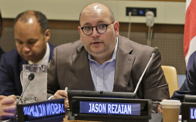 Washington Post journalist Jason Rezaian participates in a panel discussion on media freedom at United Nations headquarters,  September 25, 2019. (AP Photo/Seth Wenig, File)