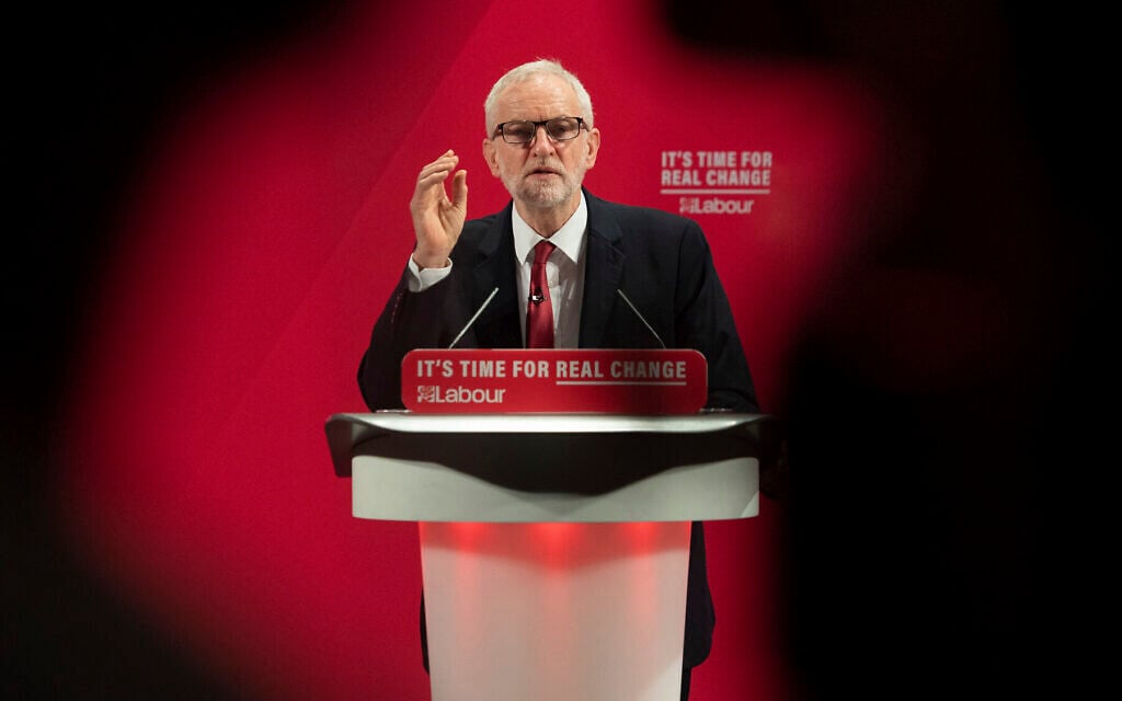 Britain's main opposition Labour Party leader Jeremy Corbyn speaks at the launch of the Labour Party race and faith manifesto, in London, Tuesday Nov. 26, 2019. (Joe Giddens/PA via AP) Britain's main opposition Labour Party leader Jeremy Corbyn speaks at the launch of the Labour Party race and faith manifesto, in London, Tuesday Nov. 26, 2019. (Joe Giddens/PA via AP)
