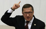 Opposition nationalist lawmaker Lutfu Turkkan in Ankara, Turkey, May 6, 2014. (AP Photo/Burhan Ozbilici)