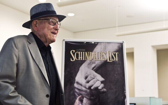 Croatian Auschwitz survivor Branko Lustig stands next to a poster of the film Schindler's List at Yad Vashem Holocaust memorial in Jerusalem, July 22, 2015. (Nir Elias/Pool Photo via AP) Croatian Auschwitz survivor Branko Lustig stands next to a poster of the film Schindler's List at Yad Vashem Holocaust memorial in Jerusalem, July 22, 2015. (Nir Elias/Pool Photo via AP)