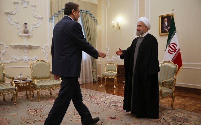 Iranian President Hassan Rouhani, right, welcomes head of the Palestinian Islamic Jihad Ramadan Abdullah Shallah for their meeting at the presidency office in Tehran, Iran, Thursday, May 5, 2016. (AP Photo/Vahid Salemi) Iranian President Hassan Rouhani, right, welcomes head of the Palestinian Islamic Jihad Ramadan Abdullah Shallah for their meeting at the presidency office in Tehran, Iran, Thursday, May 5, 2016. (AP Photo/Vahid Salemi)
