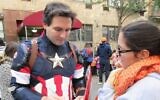 New York CIty Councilman Ben Kallos dressed as Captain America at Yorkville Community School, Oct. 30, 2016. (Facebook)