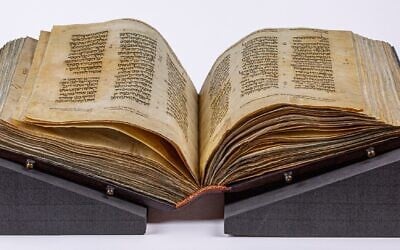 A 1,000-year-old Hebrew Bible, called the Washington Pentateuch, November 7, 2019. (Courtesy Museum of the Bible)