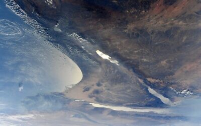 Israel as seen from space (Jessica Meir/NASA via Twitter)