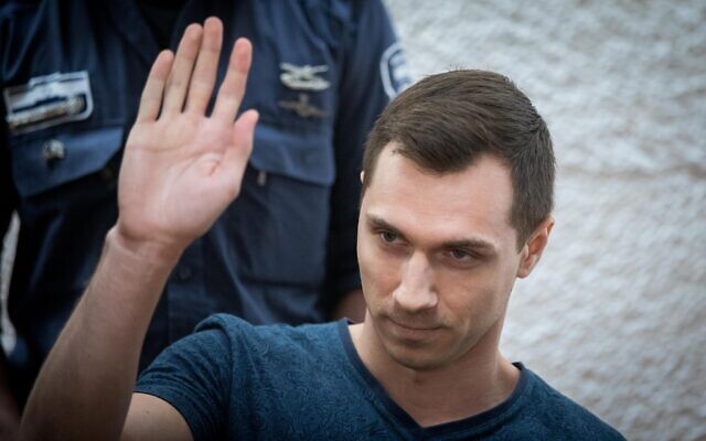 Aleksey Burkov, a Russian hacker slated for extradition to the United States, arrives for a hearing at the High Court of Justice in Jerusalem on November 3, 2019. (Yonatan Sindel/Flash90) Aleksey Burkov, a Russian hacker slated for extradition to the United States, arrives for a hearing at the High Court of Justice in Jerusalem on November 3, 2019. (Yonatan Sindel/Flash90)