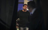 Spokesperson for the Likud party and for Prime Minister Benjamin Netanyahu, Jonatan Urich, arrives at a conference organized by the Makor Rishon newspaper and the Bnei Akiva youth movement at the International Convention Center in Jerusalem, November 11, 2019. (Noam Revkin Fenton/Flash90)
