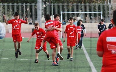 Participants of Hapoel Katamon Jerusalem’s Neighborhood League  (courtesy Hapoel Katamon Jerusalem)