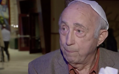 Fred Behrend celebrates the 80th anniversary of his bar mitzvah. (screenshot from CBS 3 Philly)