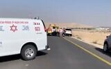 The scene of an ATV crash in southern Israel on November 23, 2019. (Screen capture: Twitter)