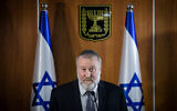 Attorney General Avichai Mandelblit holds a press conference at the Justice Ministry in Jerusalem announcing his decision to indict Prime Minister Benjamin Netanyahu, November 21, 2019. (Hadas Parush/Flash90)