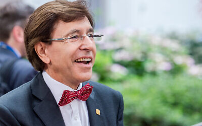 Elio Di Rupo, then prime minister of Belgium, arrives for an EU summit in Brussels, June 27, 2014. (AP Photo/Geert Vanden Wijngaert)