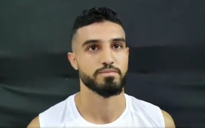 Israeli kickboxer Ameer Asad at the world championship in Turkey, November 27, 2019. (Screenshot: Twitter)