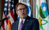 In this September 19, 2019, photo, Environmental Protection Agency administrator Andrew Wheeler speaks about US President Donald Trump's decision to revoke California's authority to set auto mileage standards stricter than those issued by federal regulators, at EPA headquarters in Washington. (AP Photo/J. Scott Applewhite)