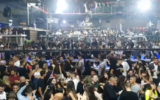 Lights are turned on at a Beersheba nightclub Friday night, November 15, 2019, as rocket sirens go off in the city. Two rockets fired at the southern city were intercepted by Iron Dome (video screenshot)