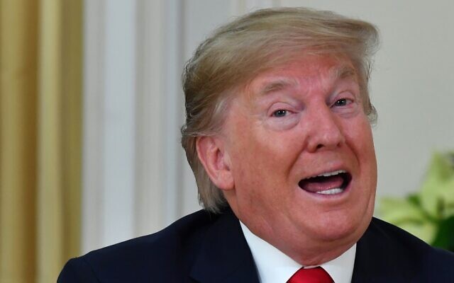 US President Donald Trump at Winfield House, London, December 3, 2019. (Nicholas Kamm/AFP) US President Donald Trump at Winfield House, London, December 3, 2019. (Nicholas Kamm/AFP)