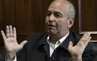 Bolivian Interim Interior Minister Arturo Murillo gestures during an interview with AFP in La Paz, on December 6, 2019. (Aizar Raldes/AFP)