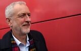 Britain's Labour Party leader Jeremy Corbyn at a campaign event in Stainton Village, northeast England, December 11, 2019. (Oli Scarff/AFP)