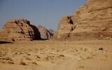 A picture taken on September 25, 2018 shows a scene from the southern Jordanian desert of Wadi Rum. (Photo by THOMAS COEX / AFP)