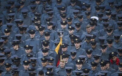 Navy cadets watch as US President Donald Trump attends the Army-Navy football game in Philadelphia, Pennsylvania on December 14, 2019. (Andrew CABALLERO-REYNOLDS / AFP)