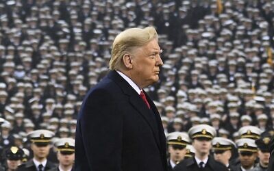 US President Donald Trump at the Army-Navy football game in Philadelphia, Pennsylvania, on December 14, 2019. (Andrew CABALLERO-REYNOLDS / AFP)