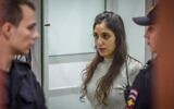 Israeli-American Naama Issachar, jailed for drug smuggling, attends her appeal hearing at the Moscow Regional Court on December 19, 2019. (Kirill Kudryavtsev/AFP)