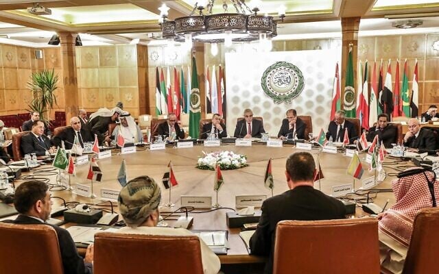 Permanent delegates to the Arab League attend a meeting at its headquarters in the Egyptian capital Cairo on December 19, 2019, to discuss Brazil's new trade office in Jerusalem. (Mohamed el-Shahed/AFP) Permanent delegates to the Arab League attend a meeting at its headquarters in the Egyptian capital Cairo on December 19, 2019, to discuss Brazil's new trade office in Jerusalem. (Mohamed el-Shahed/AFP)