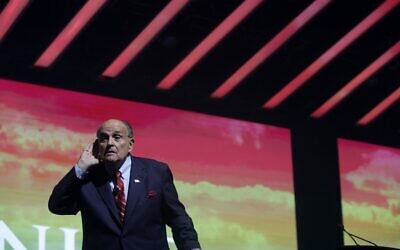 Trump Attorney Rudy Giuliani addresses the crowd at the Turning Point USA Student Action Summit on December 19, 2019 in Palm Beach, Florida. (Saul Martinez/Getty Images/AFP)