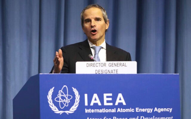 The designated director general of International Atomic Energy Agency, IAEA, Rafael Mariano Grossi from Argentina, delivers a speech at the beginning of a general conference of the IAEA, at the International Center in Vienna, Austria, December 2, 2019. (AP Photo/Ronald Zak) The designated director general of International Atomic Energy Agency, IAEA, Rafael Mariano Grossi from Argentina, delivers a speech at the beginning of a general conference of the IAEA, at the International Center in Vienna, Austria, December 2, 2019. (AP Photo/Ronald Zak)