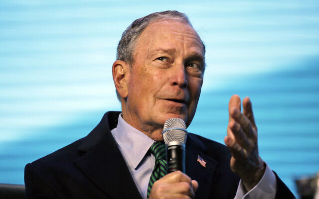 Democratic Presidential candidate and former New York City Mayor Michael Bloomberg gestures while taking part in an on-stage conversation at the American Geophysical Union fall meeting, in San Francisco, December 11, 2019. (Eric Risberg/AP) Democratic Presidential candidate and former New York City Mayor Michael Bloomberg gestures while taking part in an on-stage conversation at the American Geophysical Union fall meeting, in San Francisco, December 11, 2019. (Eric Risberg/AP)
