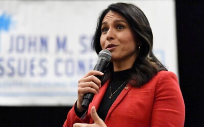 Democratic presidential candidate US Rep. Tulsi Gabbard, D-Hawaii speaks to Democrats gathered at the Spratt Issues Conference in Greenville, South Carolina, Dec. 14, 2019.  (AP Photo/Meg Kinnard)