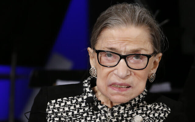 Supreme Court Justice Ruth Bader Ginsburg looks up as she speaks about the antics of her son as she speaks with author Jeffrey Rosen at the National Constitution Center Americas Town Hall at the National Museum of Women in the Arts, Tuesday, Dec. 17, 2019 in Washington. (AP Photo/Steve Helber) Supreme Court Justice Ruth Bader Ginsburg looks up as she speaks about the antics of her son as she speaks with author Jeffrey Rosen at the National Constitution Center Americas Town Hall at the National Museum of Women in the Arts, Tuesday, Dec. 17, 2019 in Washington. (AP Photo/Steve Helber)